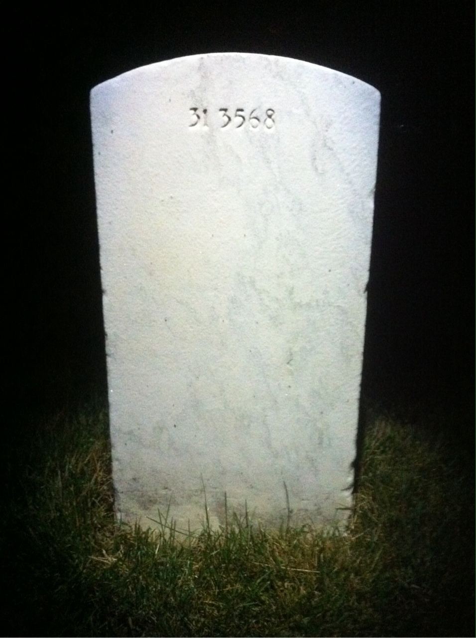 Back of headstone — Walter Francis Perkins