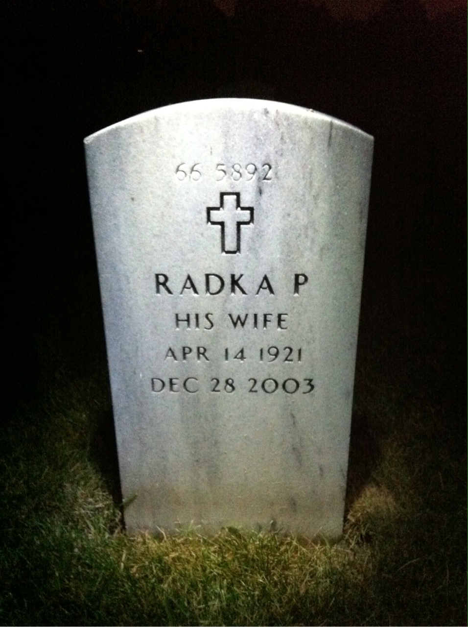 Back of headstone — Krum Sidow