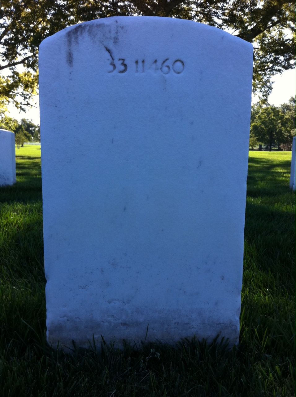 Back of headstone — Lester Mudd