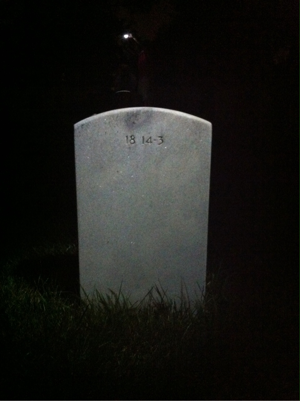 Back of headstone — William F Kelly