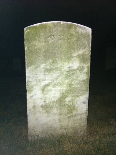 Back of headstone — Henry Irwin
