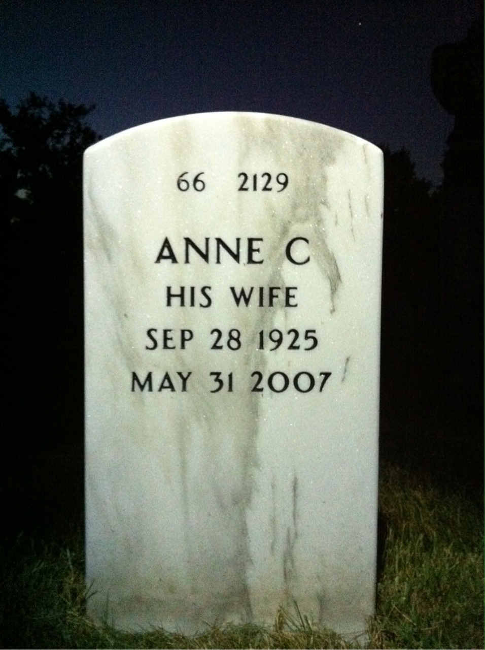 Back of headstone — Robert Houmes