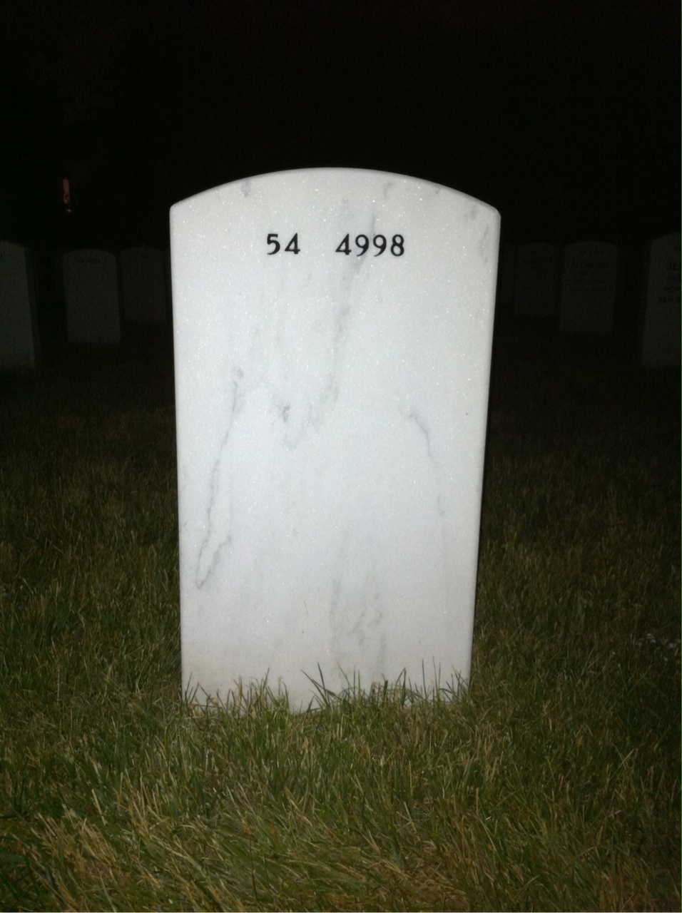 Back of headstone — Calvin Whitmire