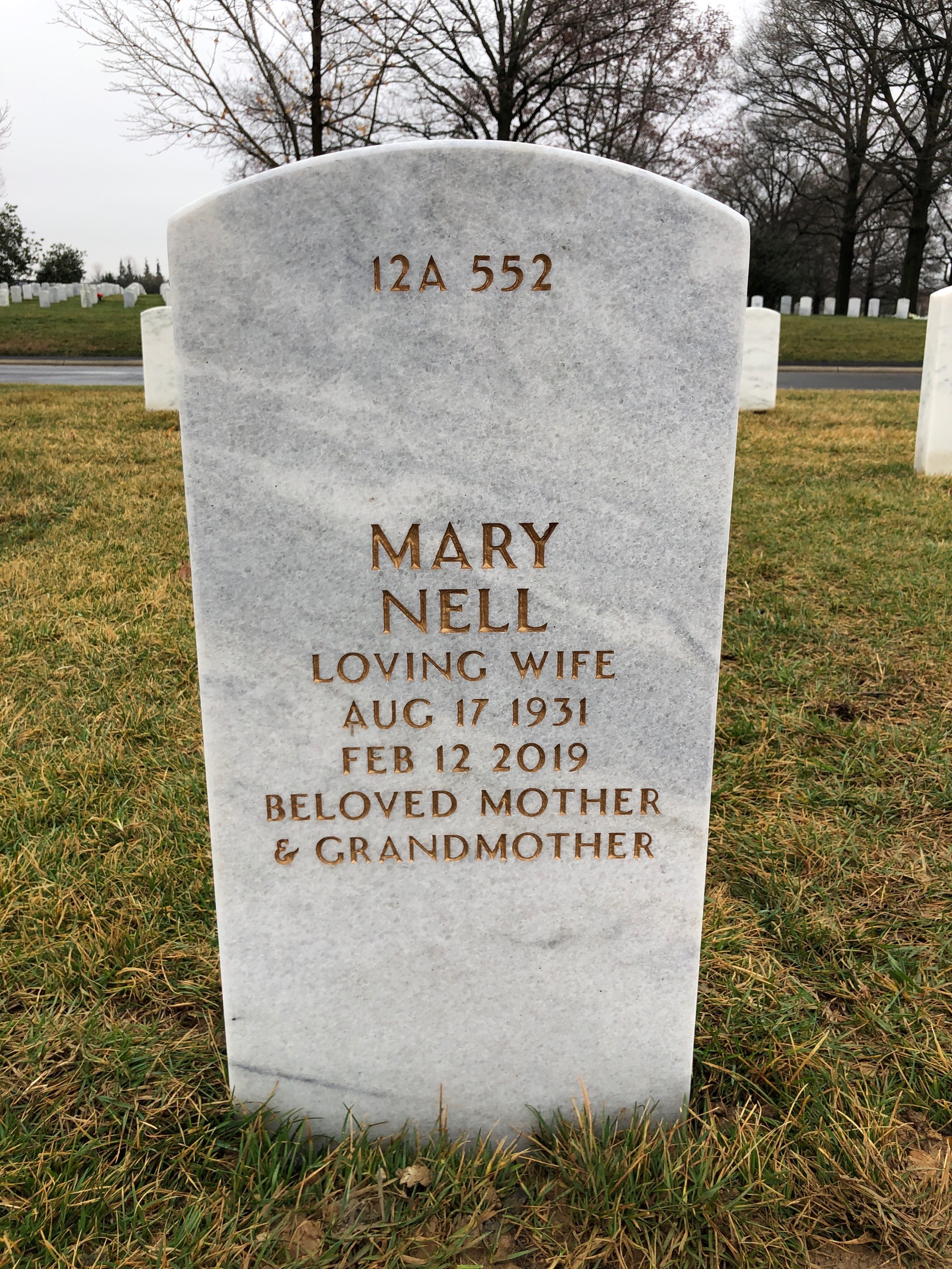 Back of headstone — Bennie Adkins