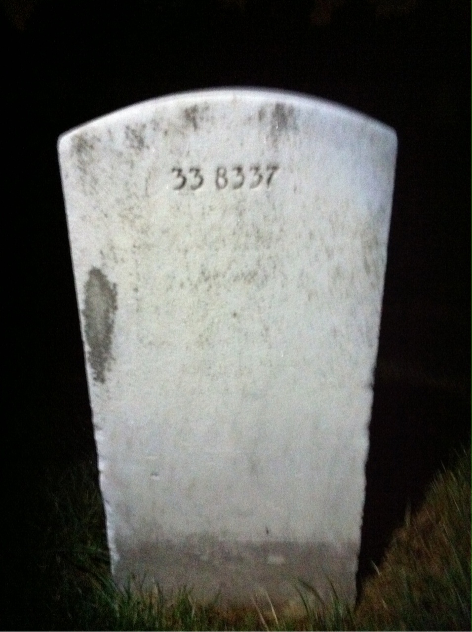 Back of headstone — Robert J Jones