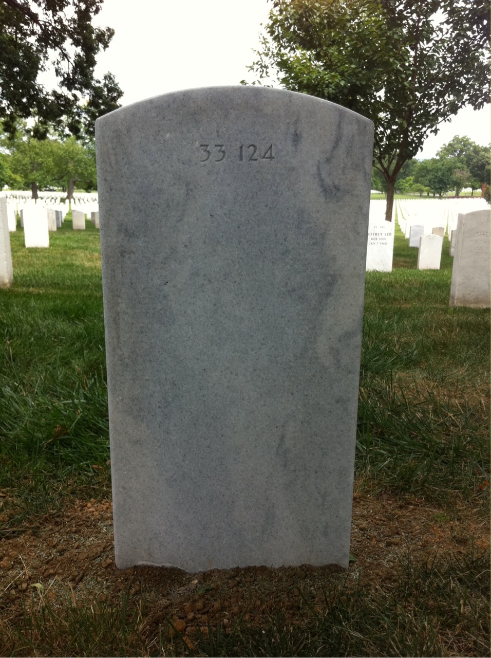 Back of headstone — Marianela Tomlin