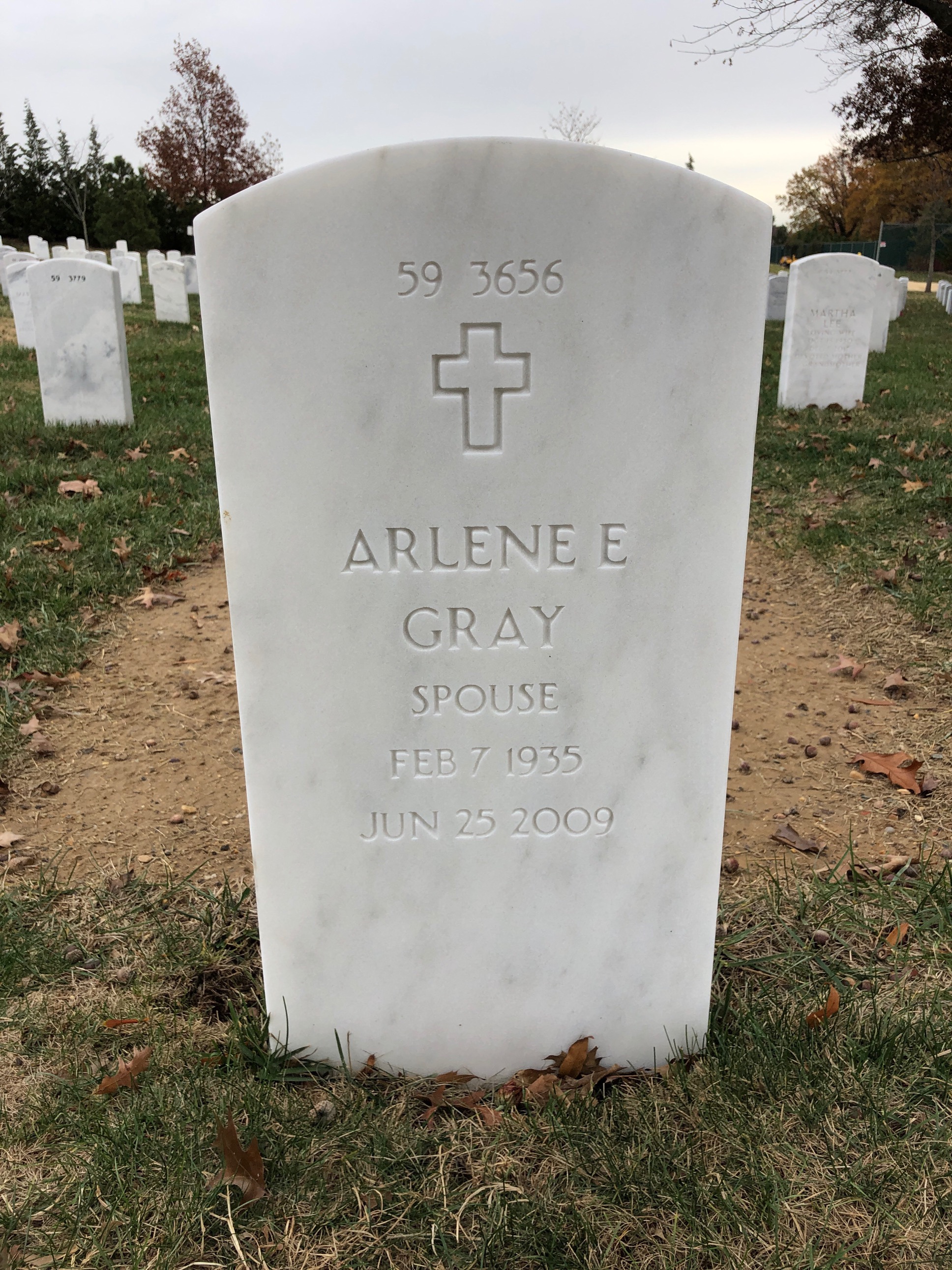 Back of headstone — Thomas Gray