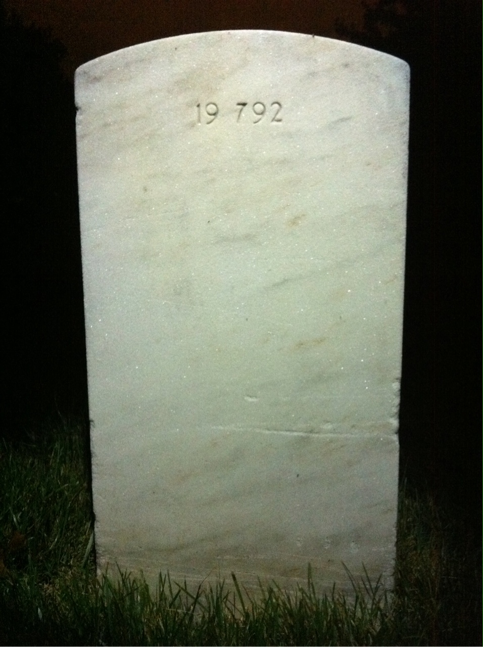 Back of headstone — Harvey Anderson