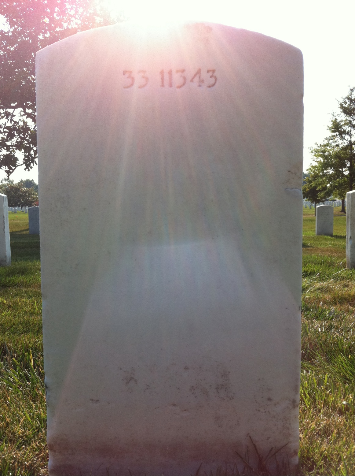 Back of headstone — William H Harvey