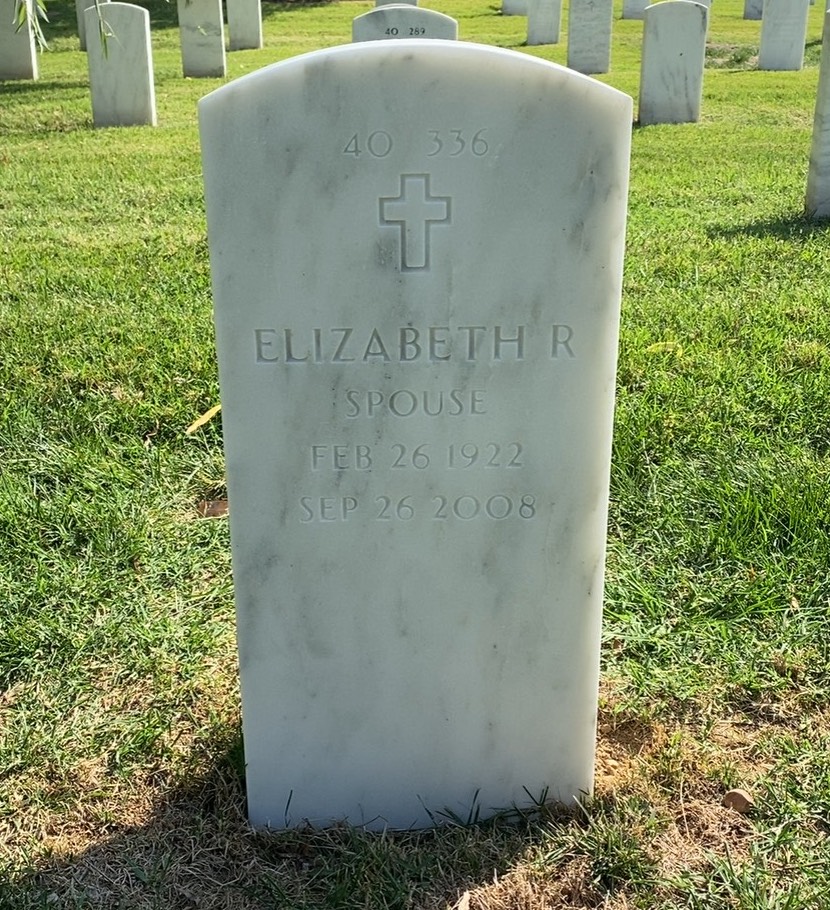 Back of headstone — Arville Hickerson