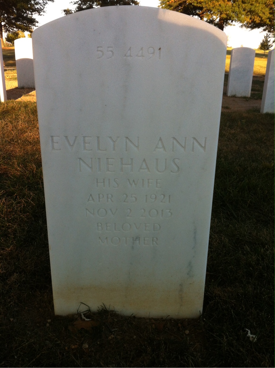 Back of headstone — Thomas E Peters