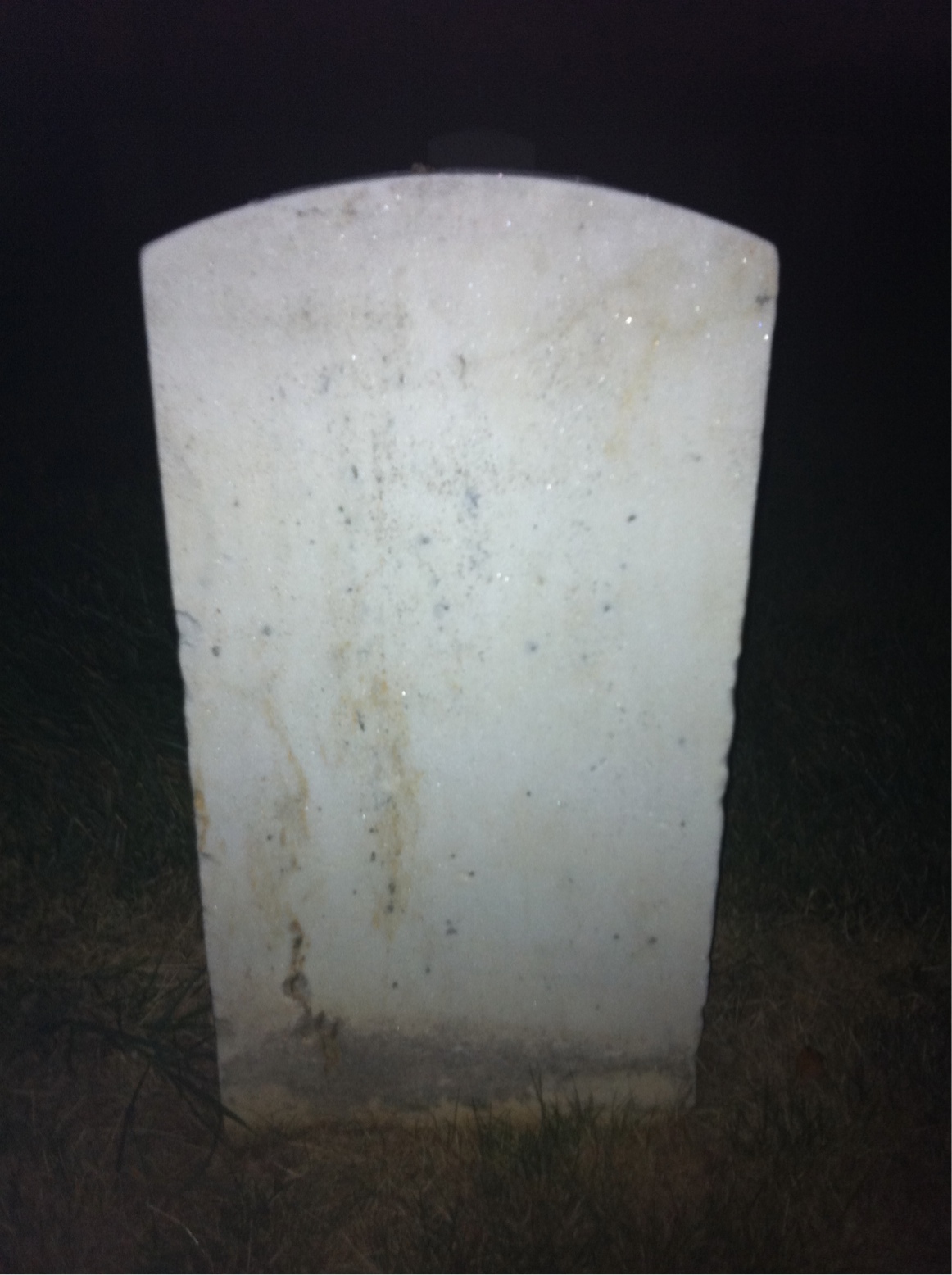Back of headstone — Joseph Adams