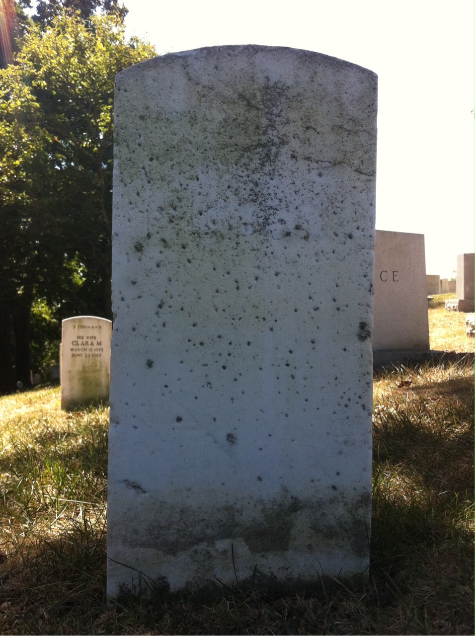 Back of headstone — Isaac Mcnary