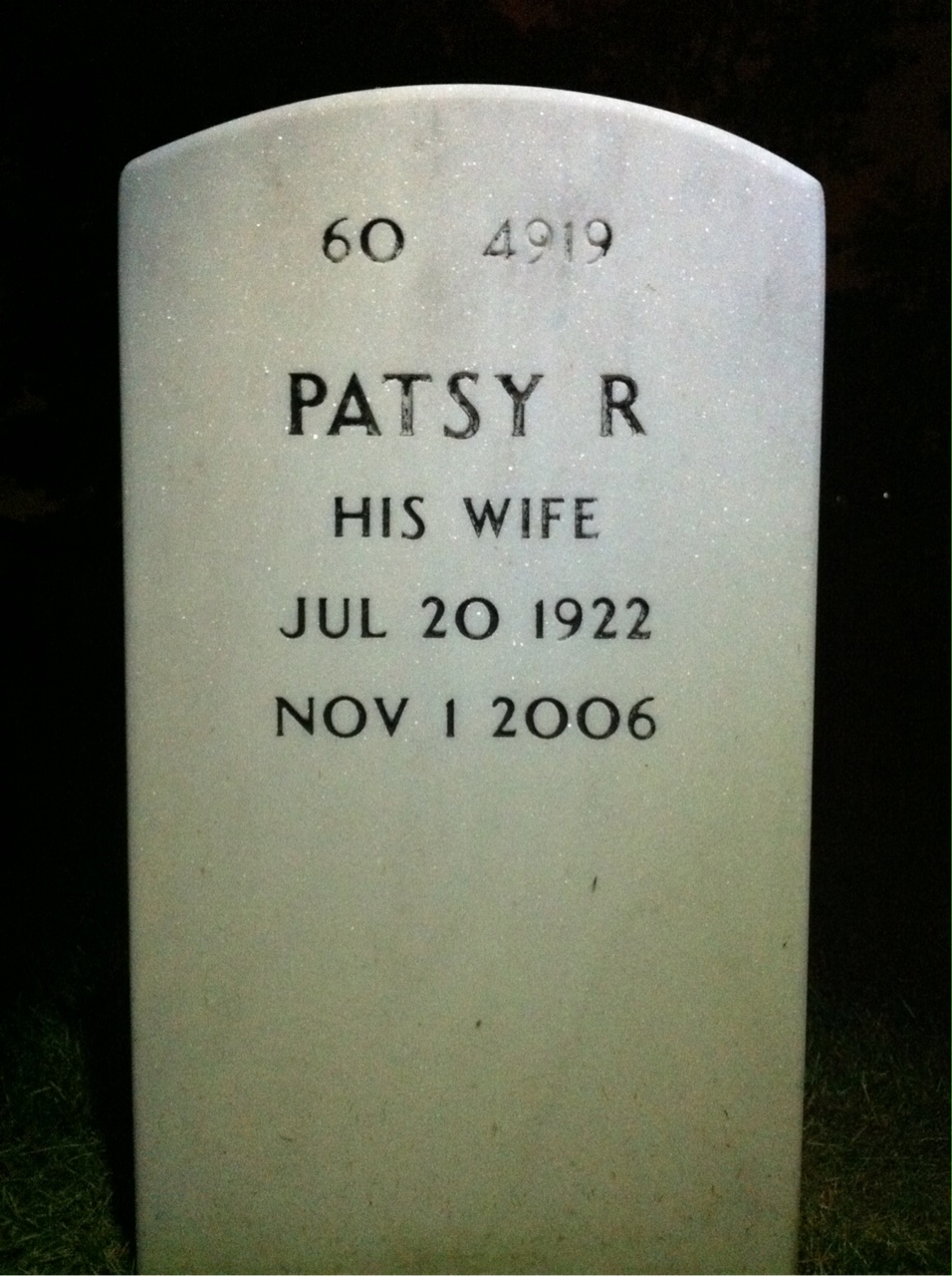 Back of headstone — Weldon Newquist