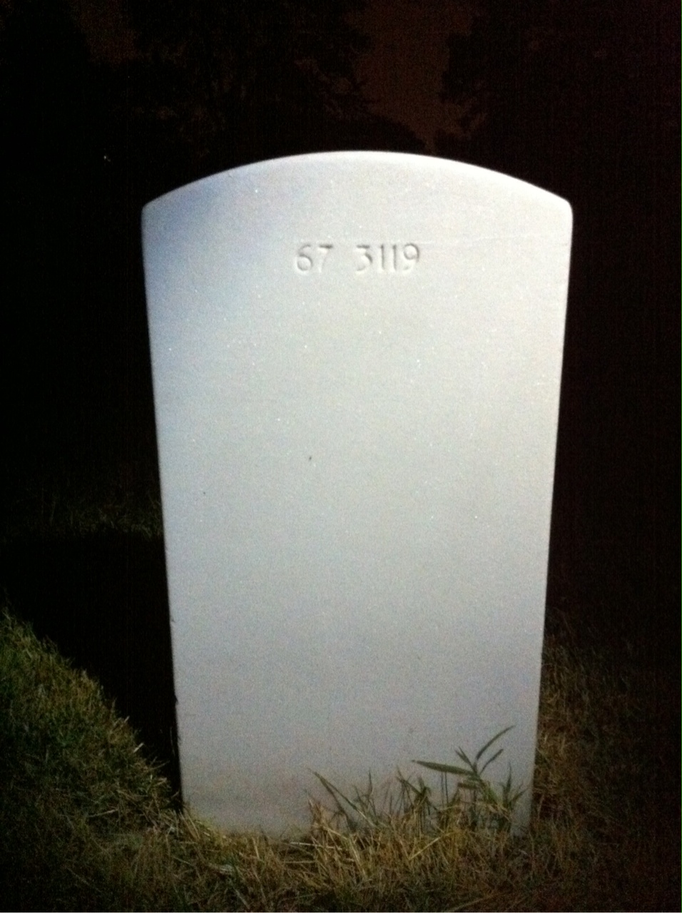 Back of headstone — Mortimer Cox
