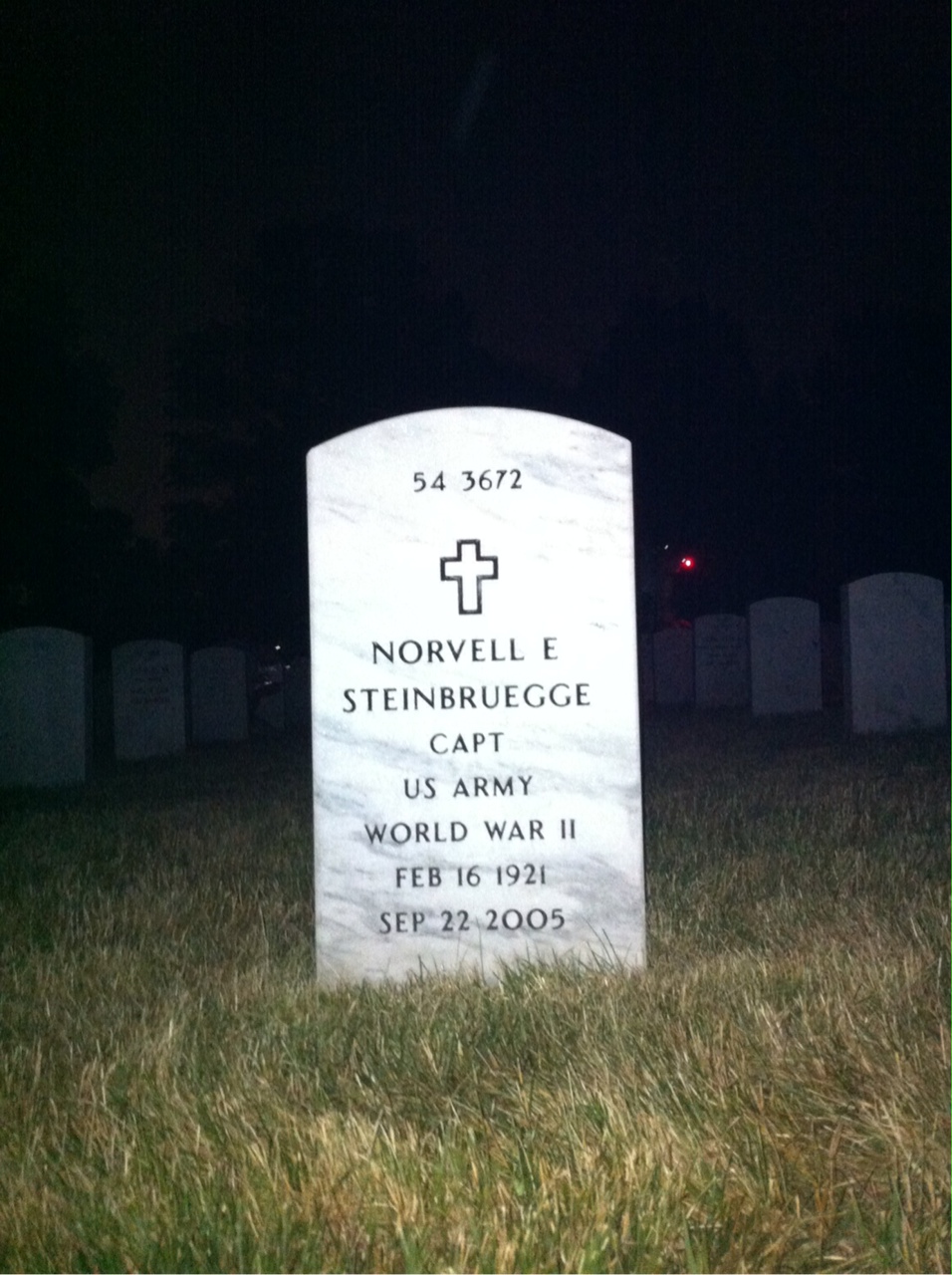 Back of headstone — Gertrude Steinbruegge