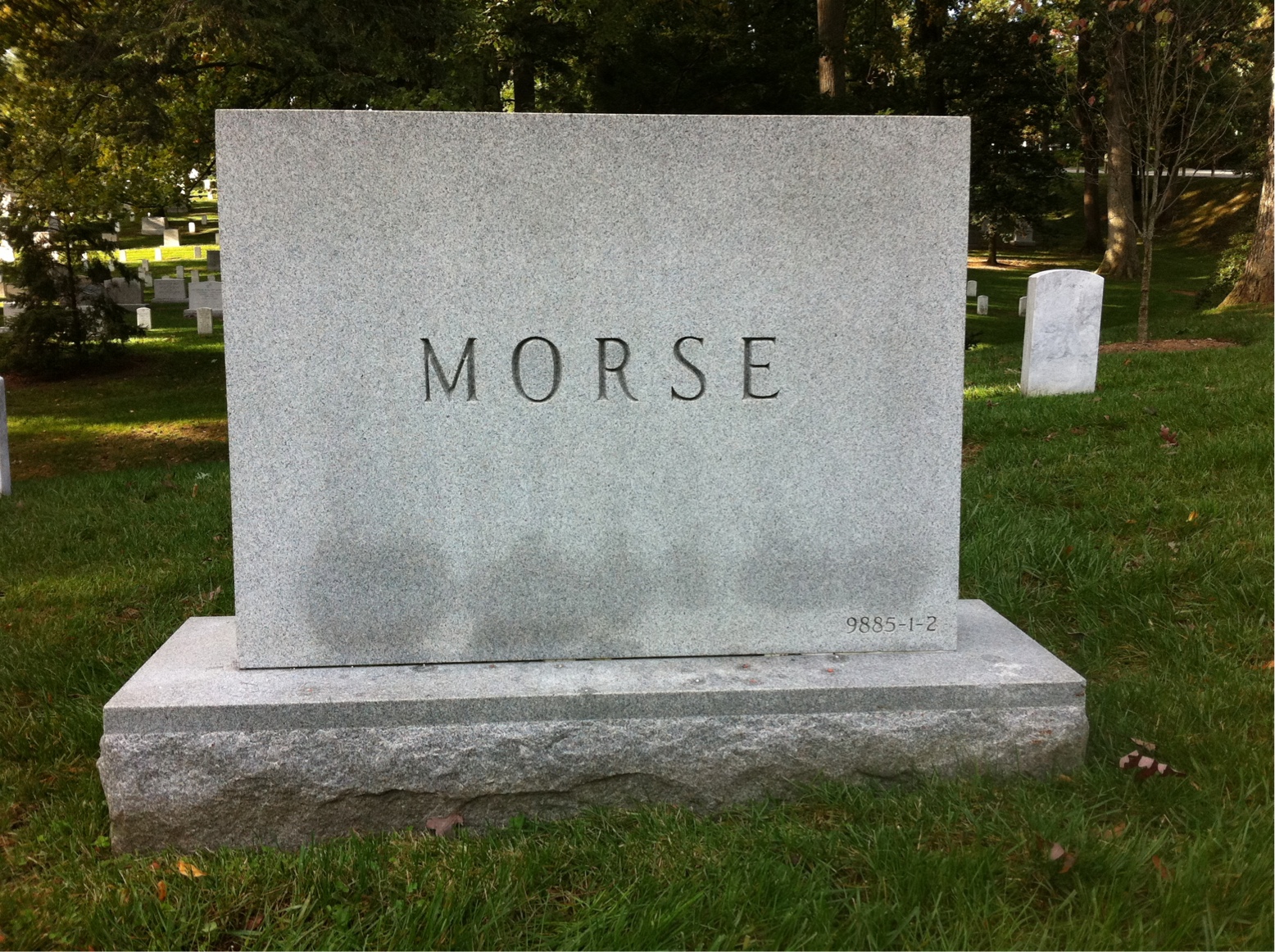 Back of headstone — Ethel Morse