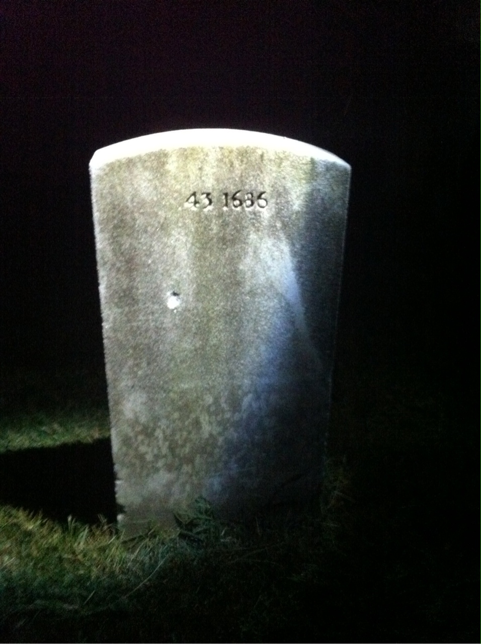 Back of headstone — Charles Alex