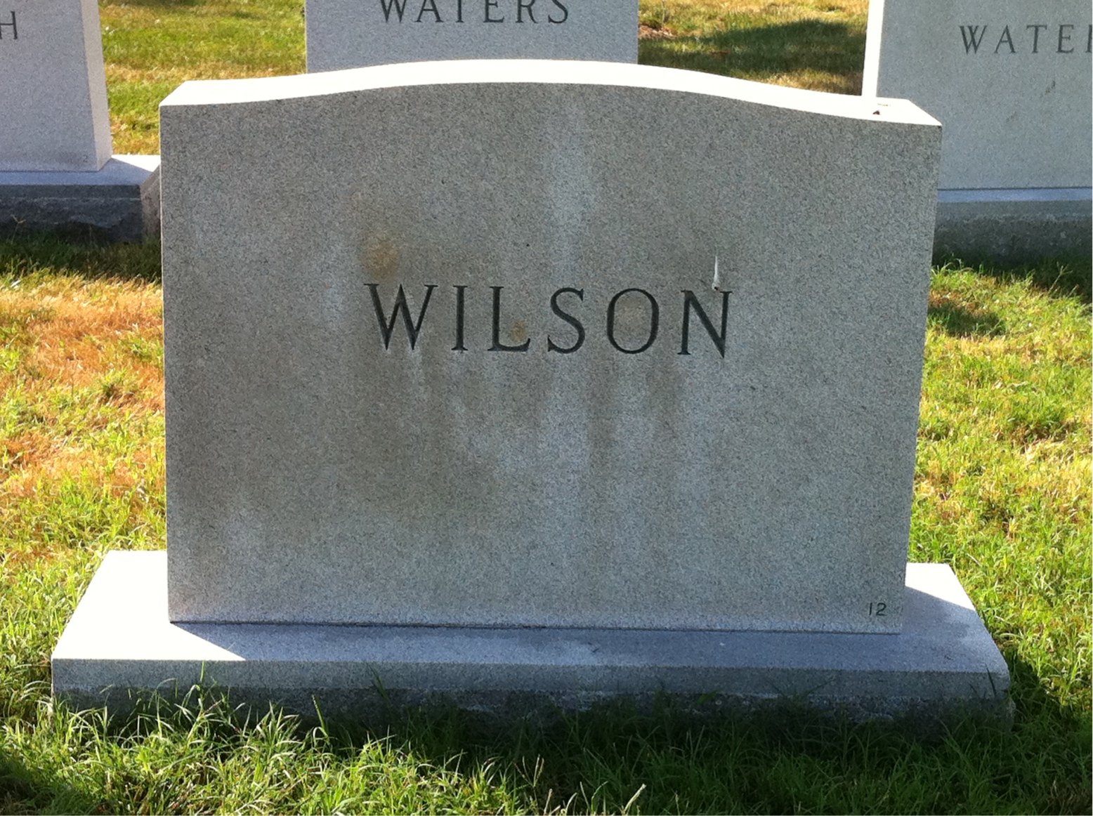 Back of headstone — Durward Wilson