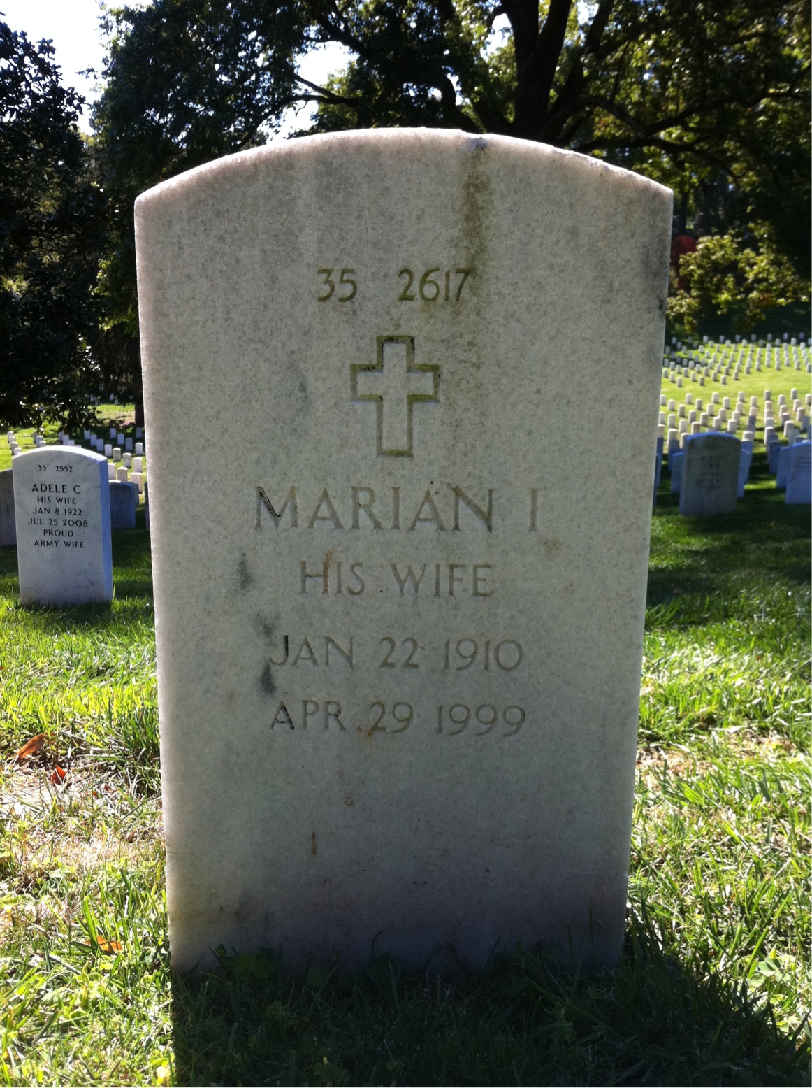 Back of headstone — John Moran