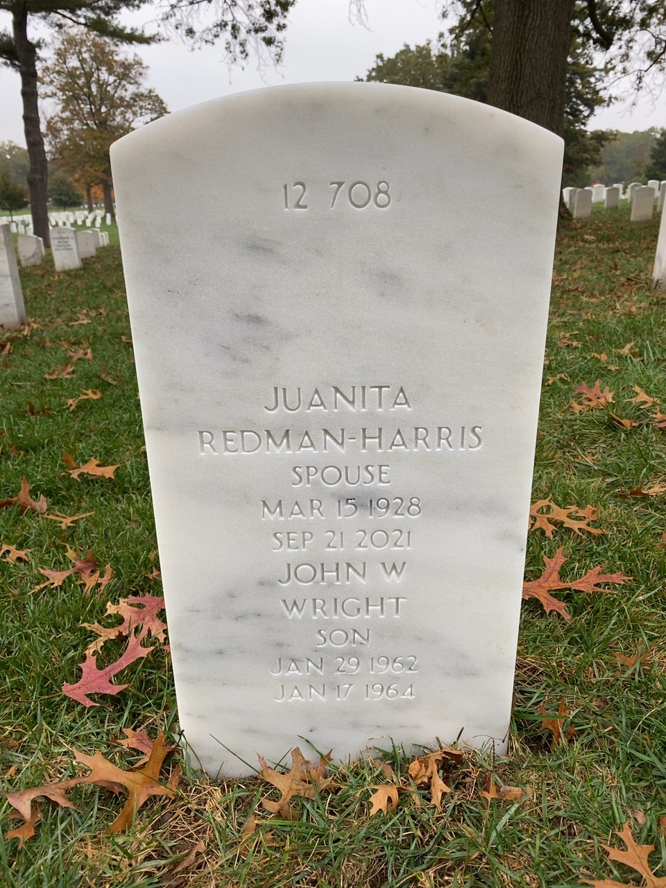 Back of headstone — John Harris