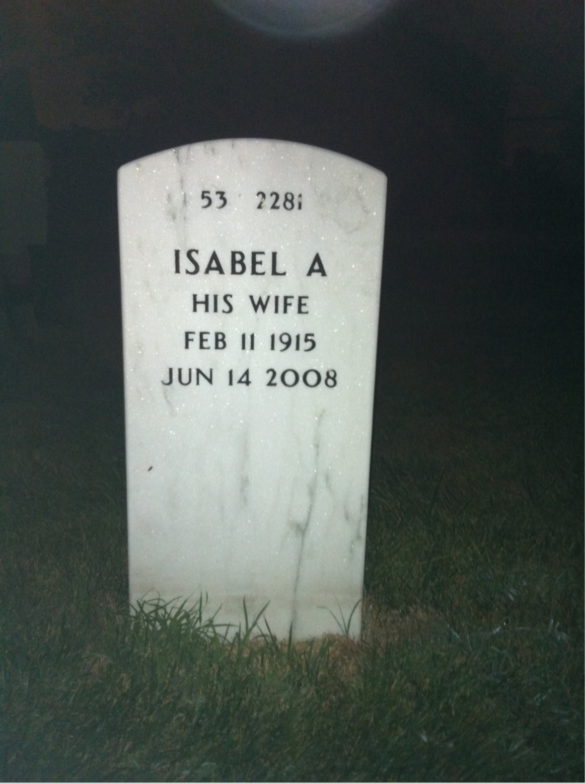 Back of headstone — Wilson Bartlett