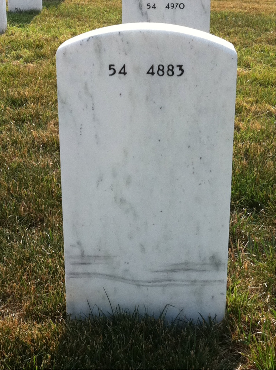 Back of headstone — Hatcher James