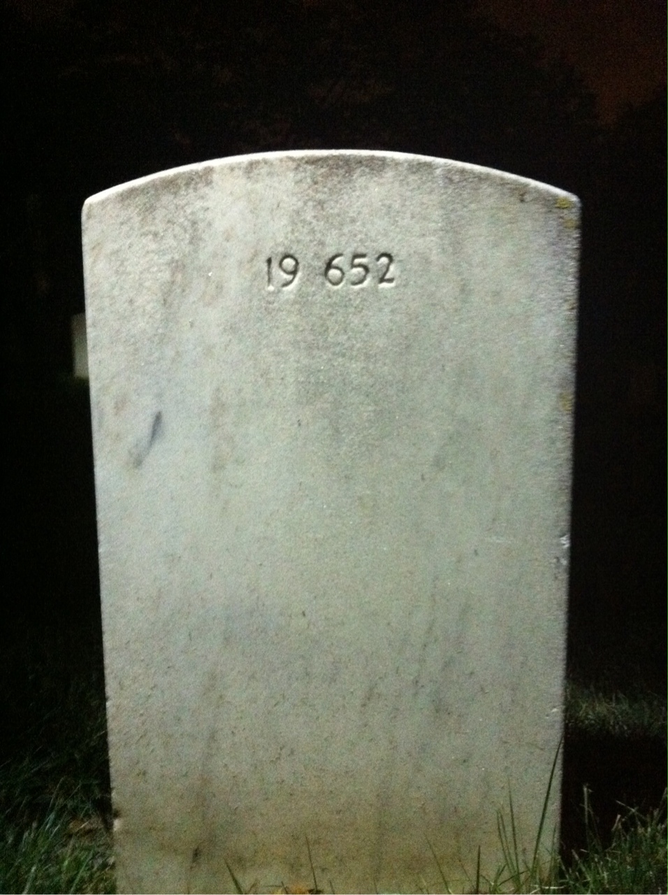 Back of headstone — James Adams