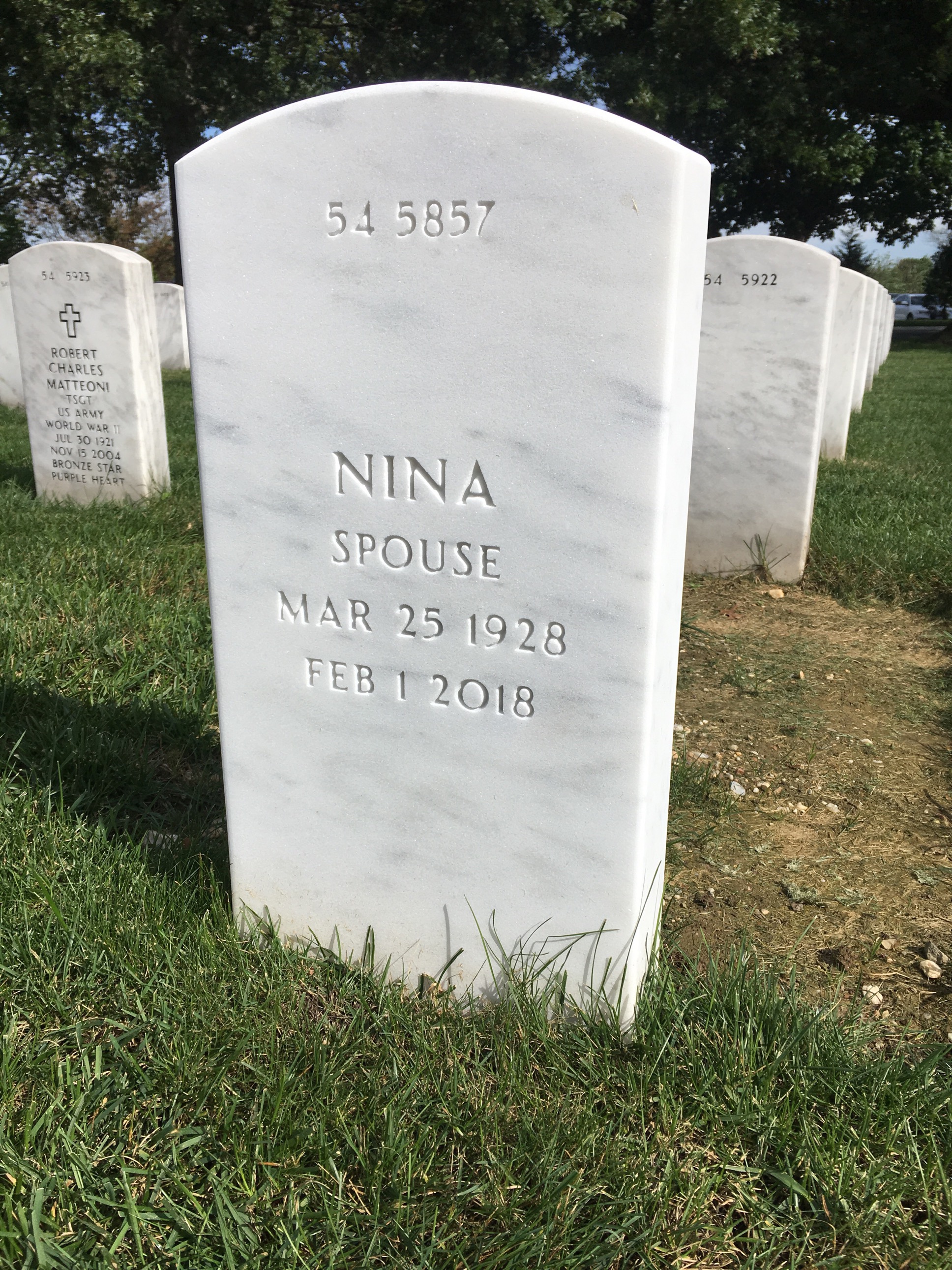 Back of headstone — Robert Hoeger