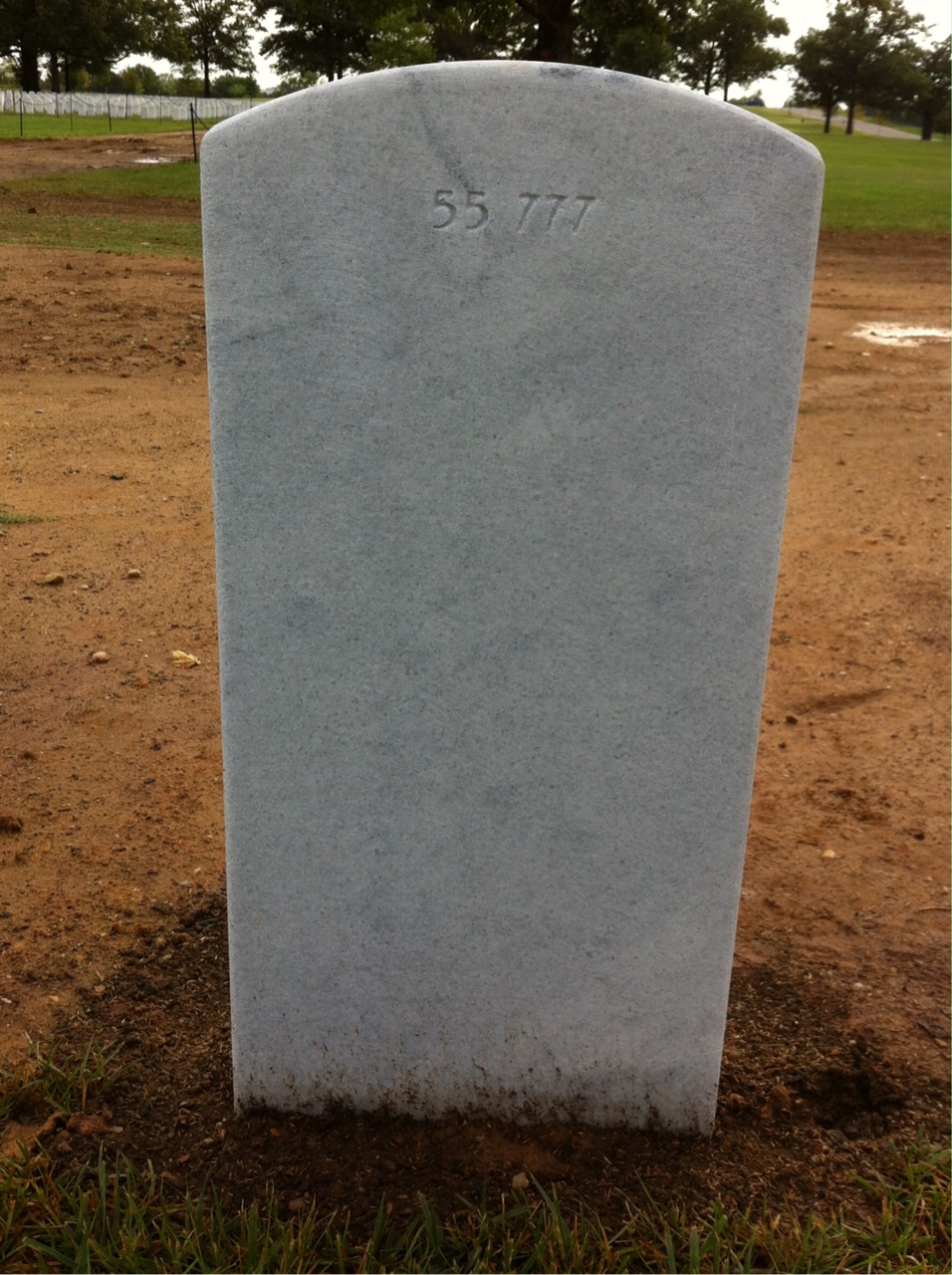 Back of headstone — Thomas James Mahaffey