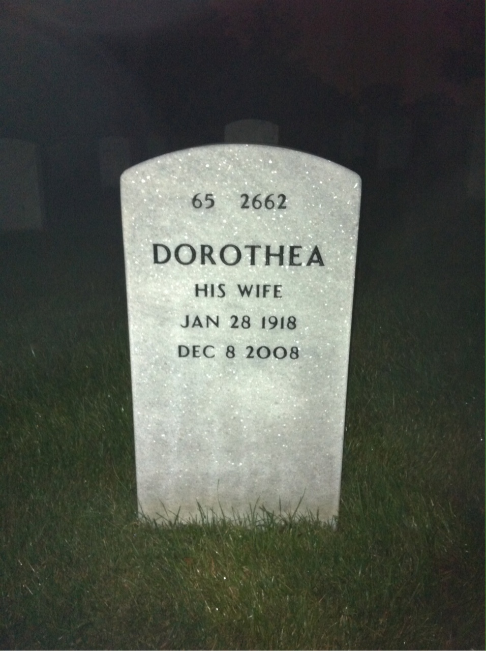 Back of headstone — Paul Butterbaugh