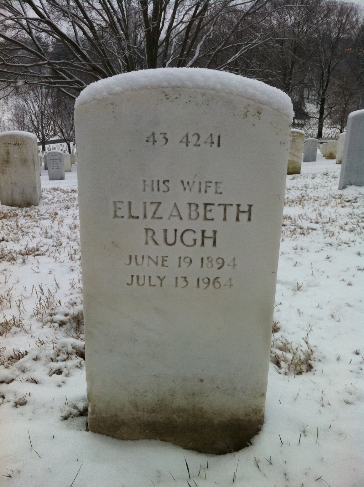 Back of headstone — Elizabeth Bair