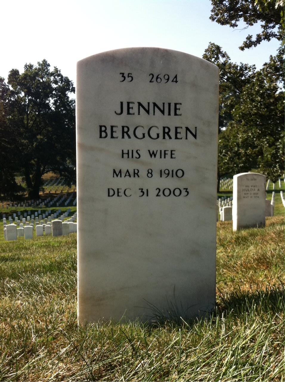 Back of headstone — Barney Peppersack