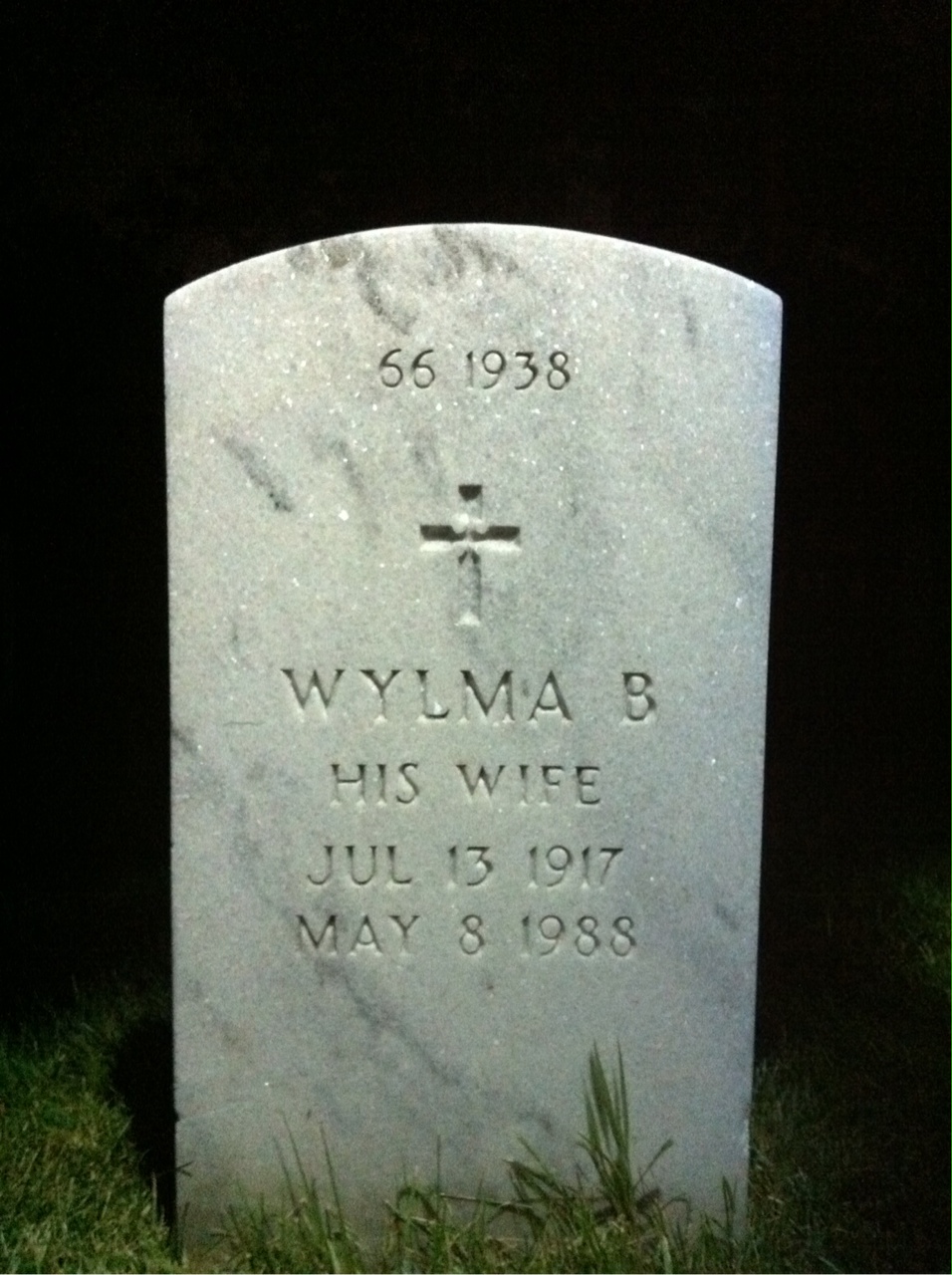 Back of headstone — Thomas Lee Gore