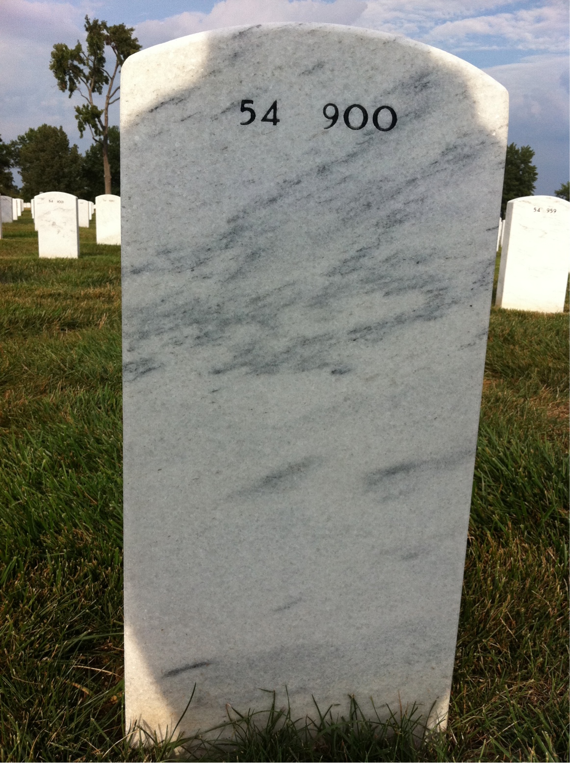 Back of headstone — Gerald Williams