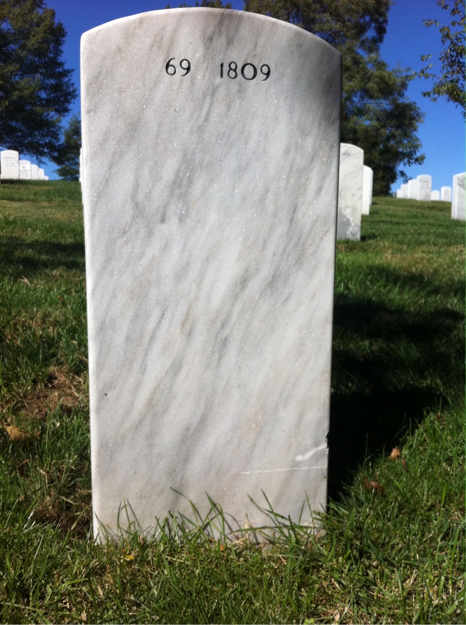 Back of headstone — Thomas Burrell