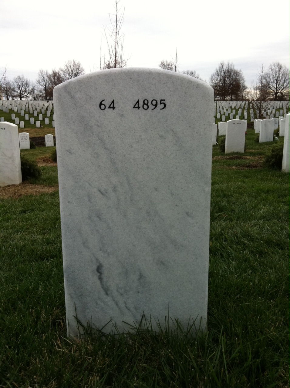 Back of headstone — Wendell Sanders