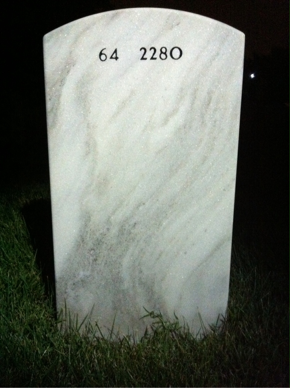 Back of headstone — Jack Abadie