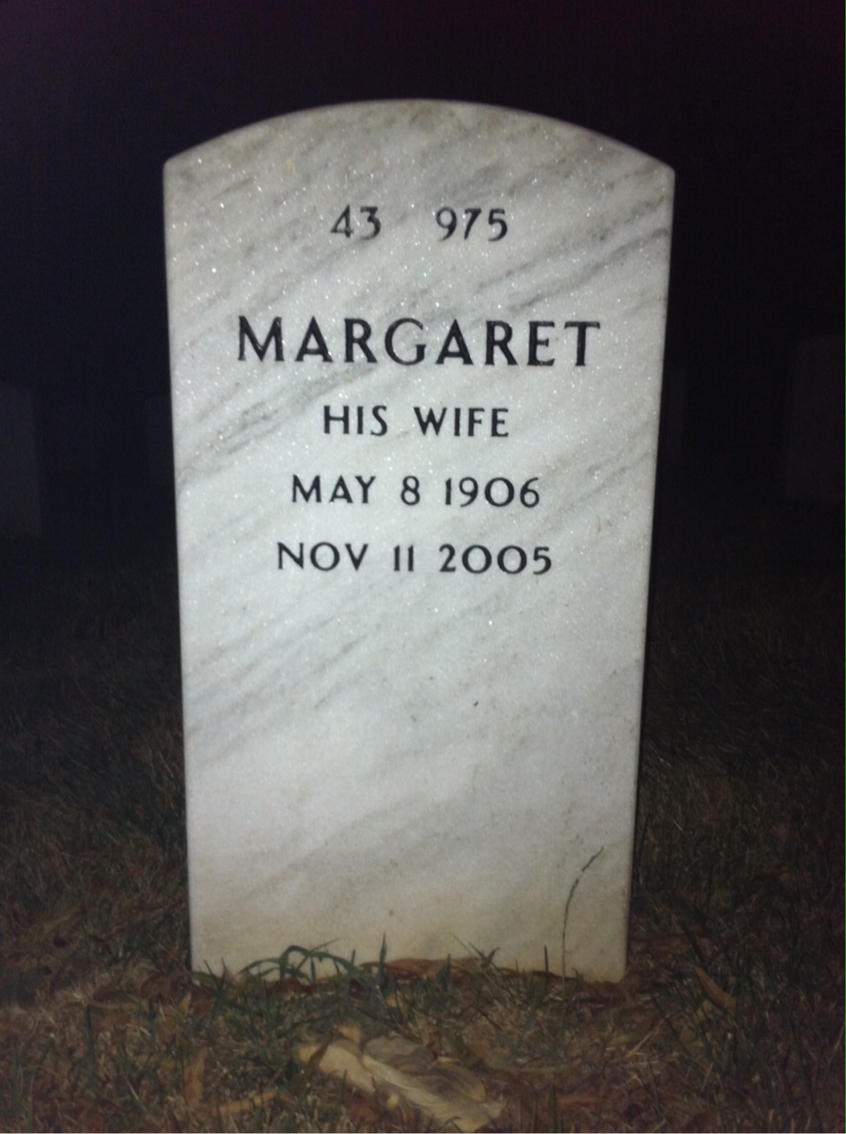 Back of headstone — Connie Thomas