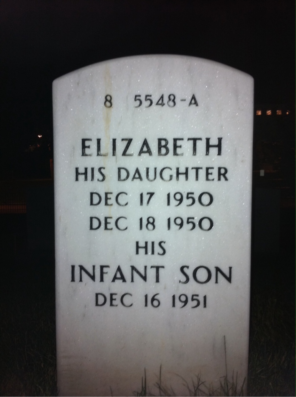 Back of headstone — John Connelly
