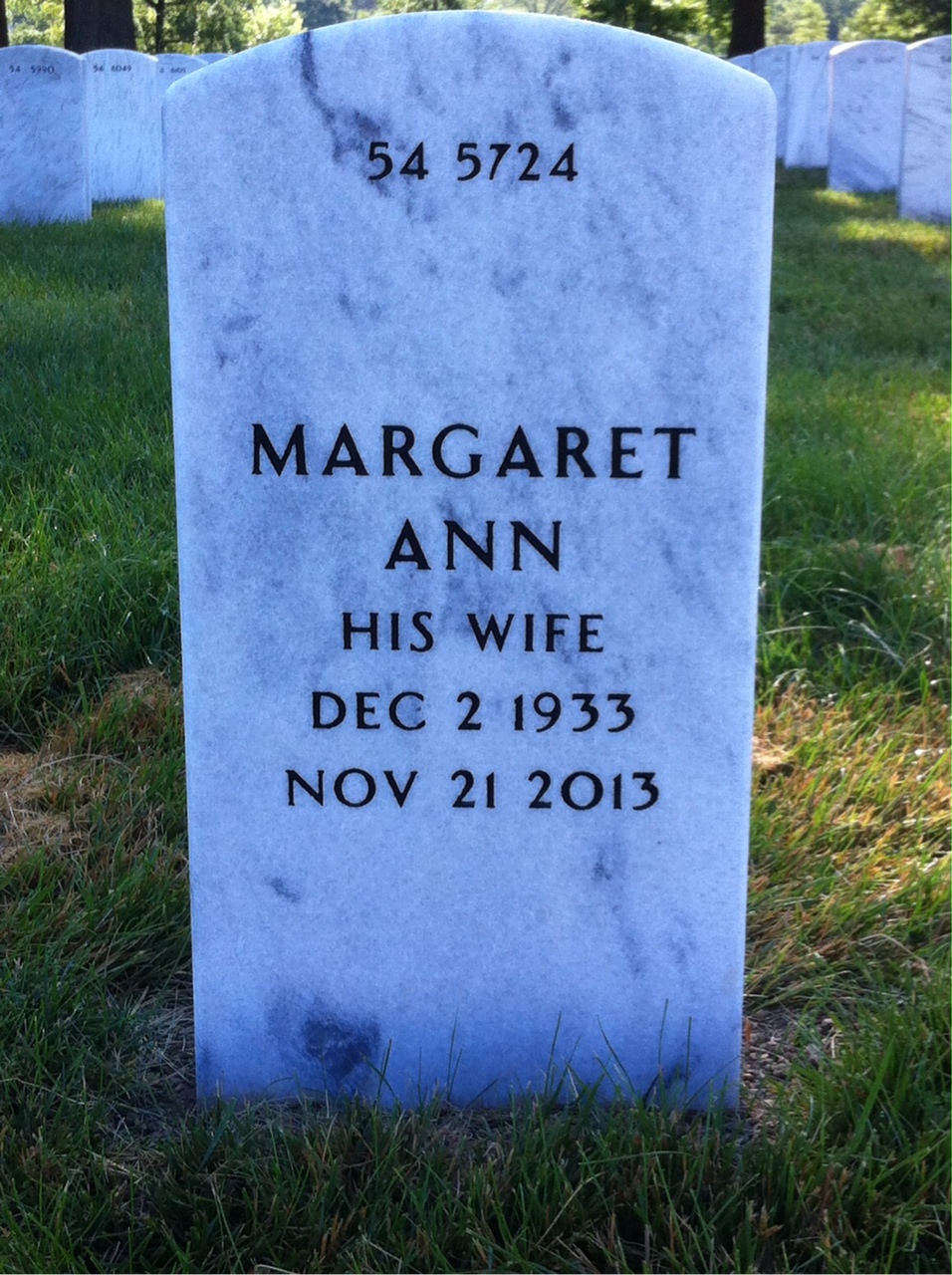 Back of headstone — Kenneth Abel