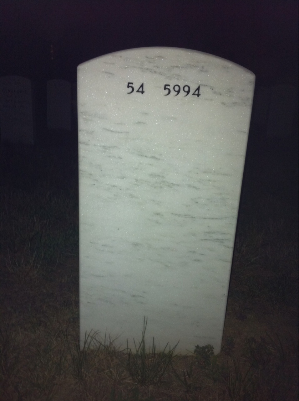 Back of headstone — William Brooks