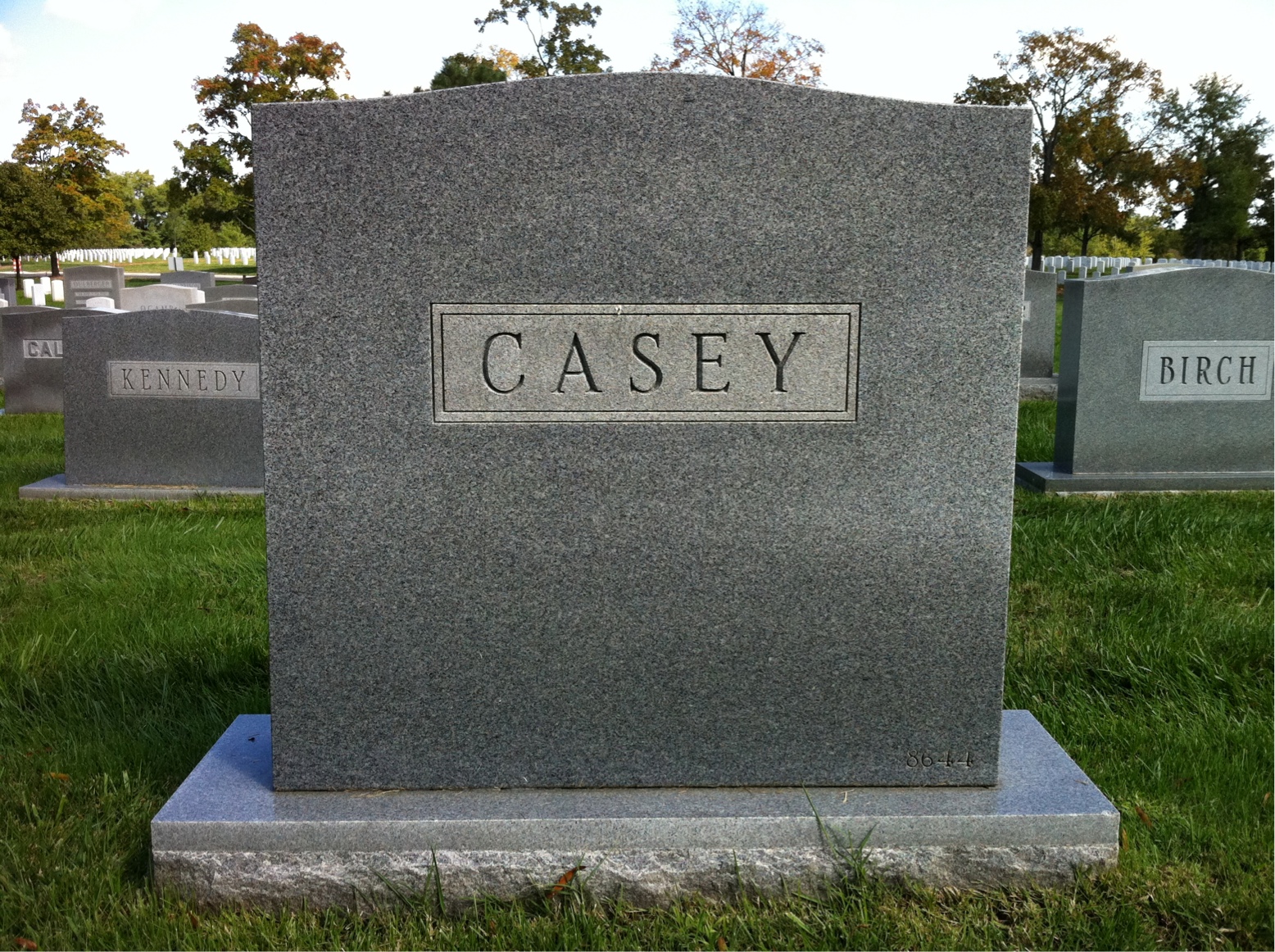 Back of headstone — Warren Casey
