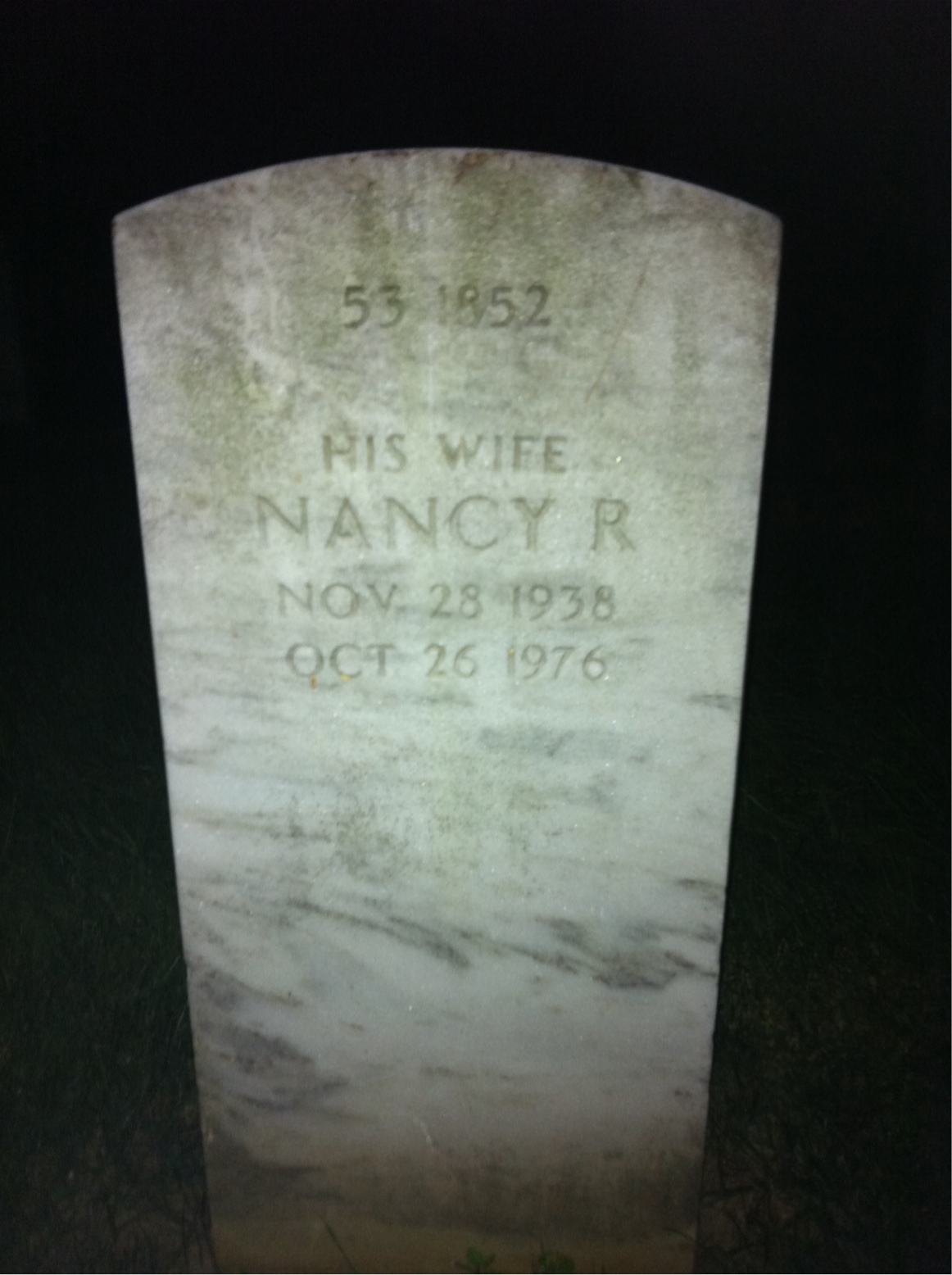 Back of headstone — William James Hilferty