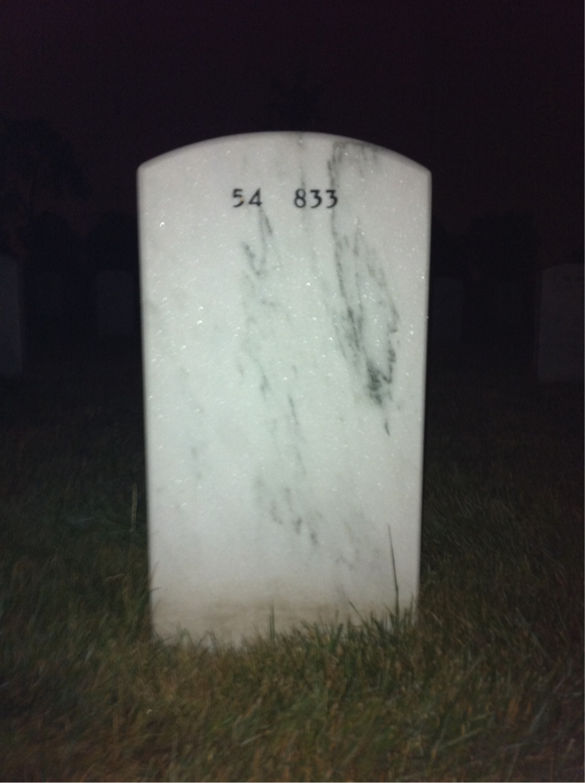 Back of headstone — Leroy Kirsch
