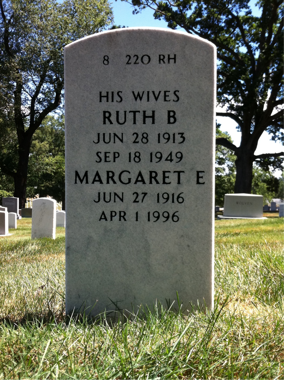 Back of headstone — Vearl Phillips