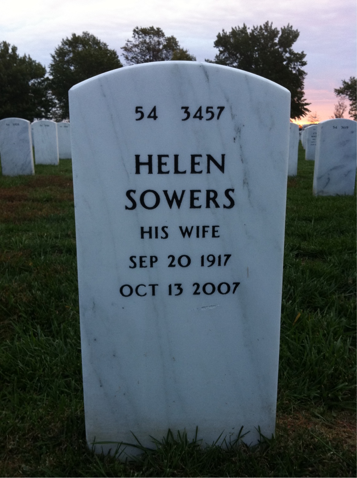 Back of headstone — Jack Miller