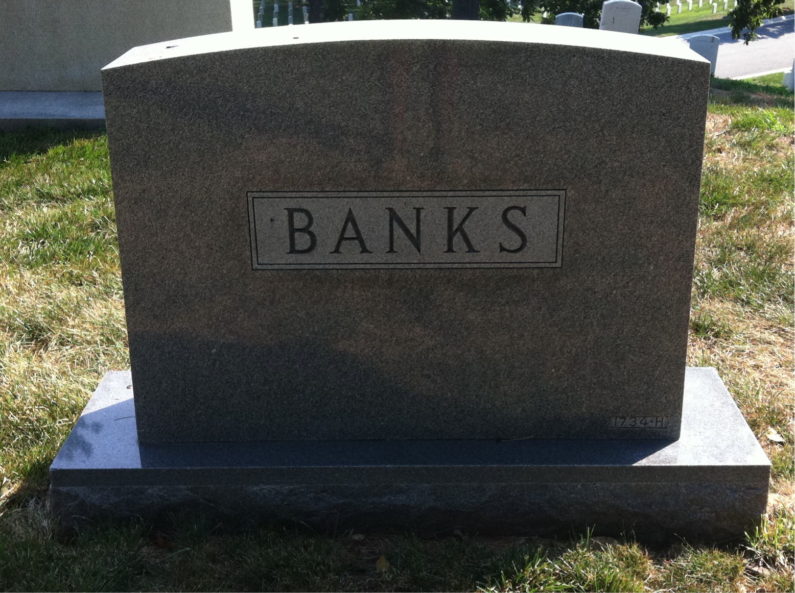 Back of headstone — Clyde Banks