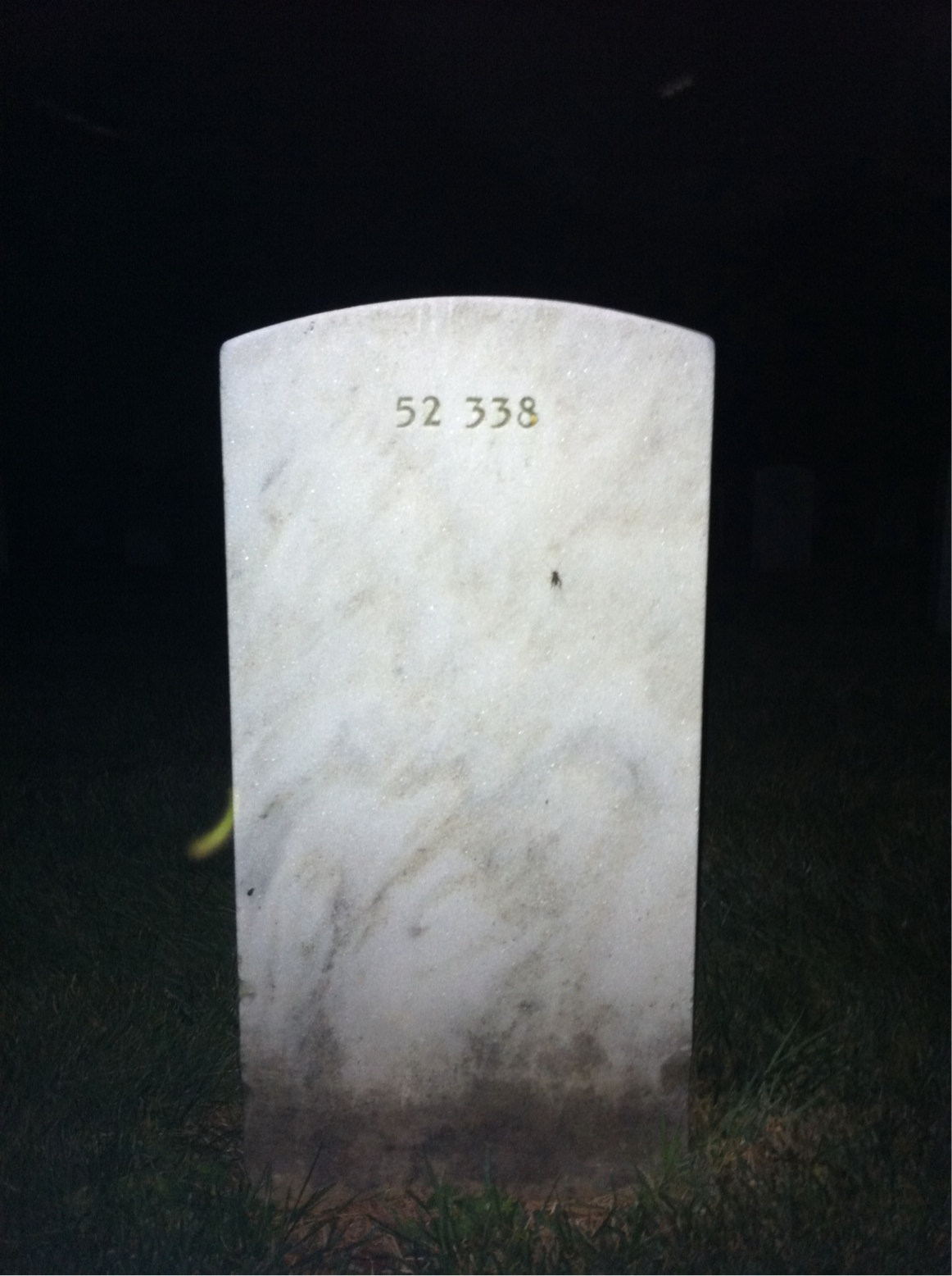 Back of headstone — Leigh Miner