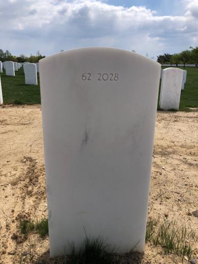 Back of headstone — Russell Anderson